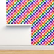Rainbow Party Double Wavy Warped Optical Illusion Medium Scale