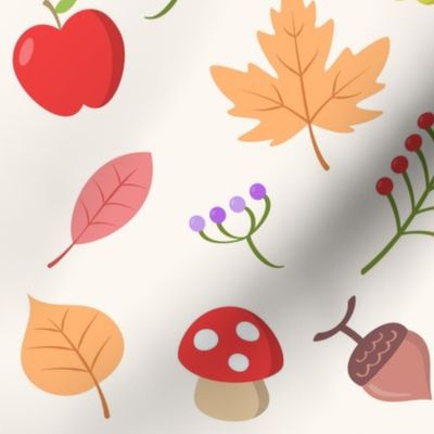 Autumn fantasy (large scale pattern). Fall pattern, wood, forest, undergrowth, autumnal, branch, nature, autumn background.