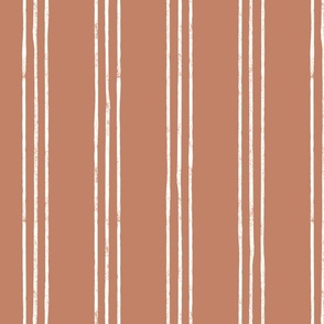 (jumbo scale) Triple Stripes - terracotta - LAD24