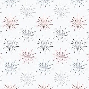 Red White and Blue Fireworks Dots Suns (Small Scale)