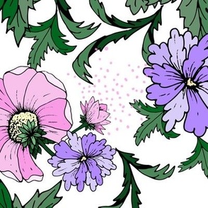 pink flowers and purple xxlarge on white 24inch-02