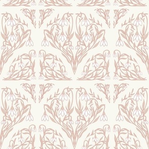 Art Decor Floral Pattern in Pink, White, and Ivory.