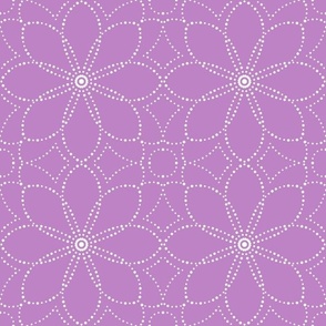 dot mandala orchid lilac violet 6 six inch block white dots on pastel iris purple for wallpaper accessories and home decor