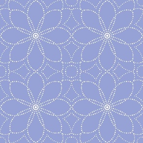 dot mandala light ultramarine blue 6 six inch block white dots on pastel blue grey for wallpaper accessories and home decor