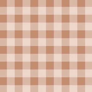 Small  Squares Light Brown Tan Gingham Check with Cream and Beige Neutral Gingham