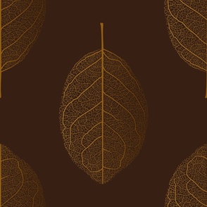 (M) Leaf nerves warm gold and brown - medium
