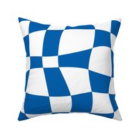 Psychedelic Checkerboard in White + Egyptian Blue
