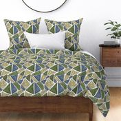 modern abstract geometric swirls, navy blue, lime green, yellow, white, large scale, bohemian, boho, tribal, hand drawn