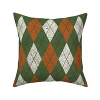 Argyle Christmas Sweater, Evergreen & Burnt Orange