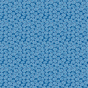 Dotty Ditzy Daizy - Blue Flower - Mid Blue Background