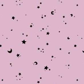 Black tiny stars on lilac