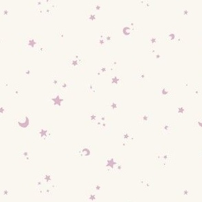 Lilac tiny stars on cream