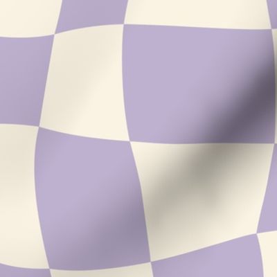 Psychedelic Checkerboard in Cream + Lilac