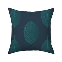 (S) Leaf nerves gradient turquoise and dark blue -small