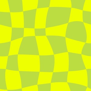  Psychedelic Checkerboard in Lime Tonal