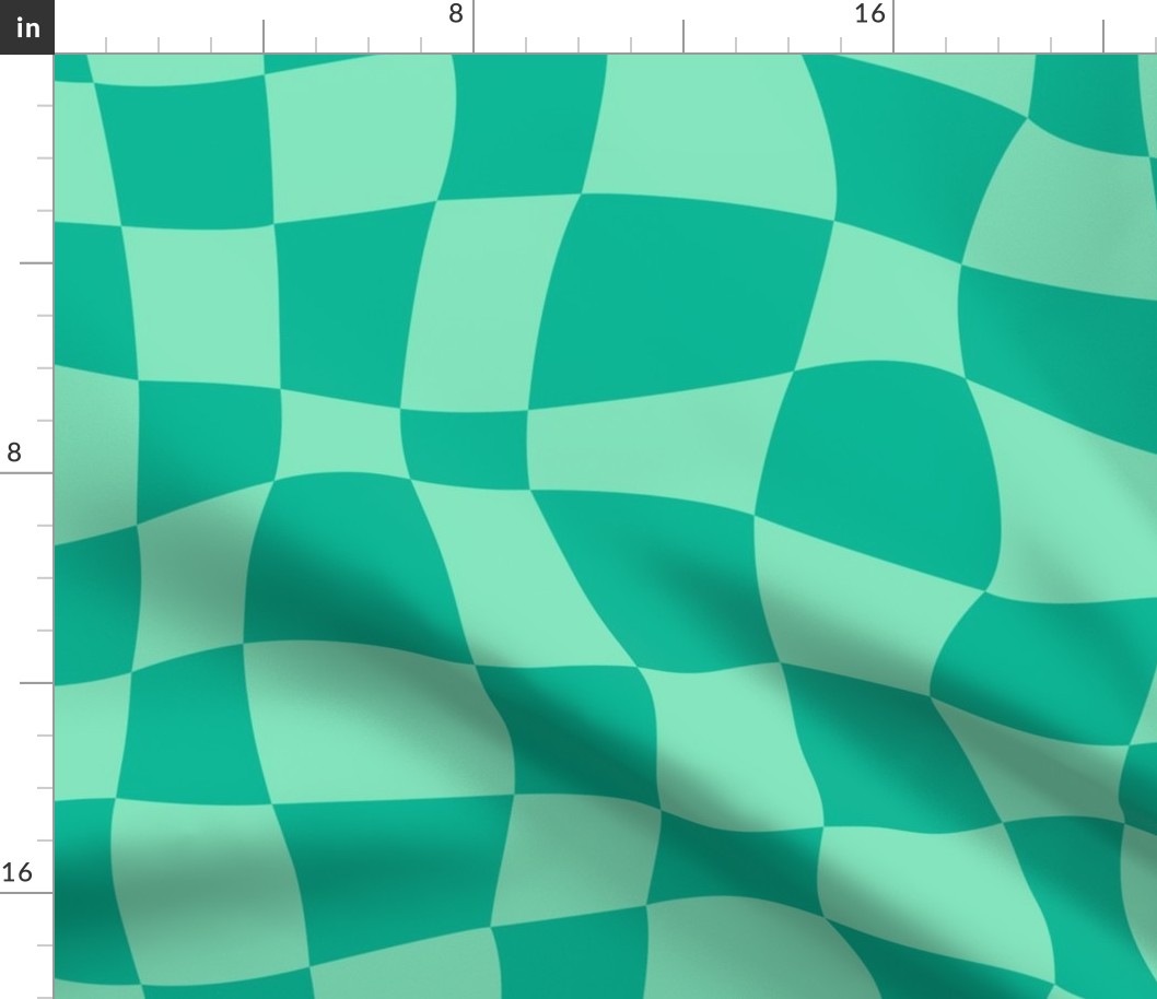  Psychedelic Checkerboard in Mint Tonal