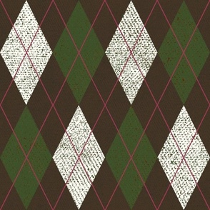 Argyle Christmas Sweater Evergreen & Dark Chocolate
