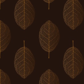 (S) leaf nerves warm gold and dark brown - small