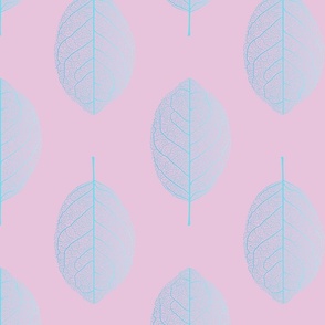 (S) Leaf nerves gradient light blue and pink - small