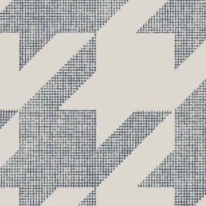 houndstooth_weave - inky blue_ subtle grey 02 - hand drawn textured geometric plaid