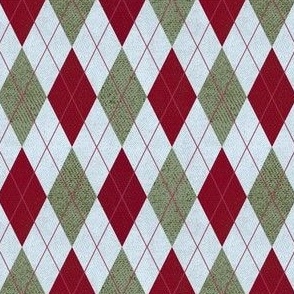 Small Argyle Christmas Sweater, Red Green Ice Blue