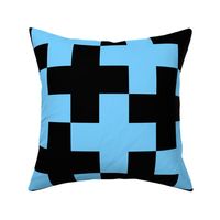 Counterchanged Crosses in Baby Blue and Black