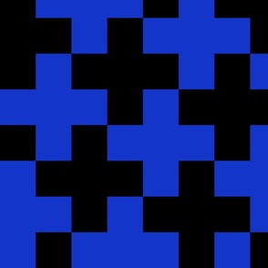 Counterchanged Crosses in Blue and Black