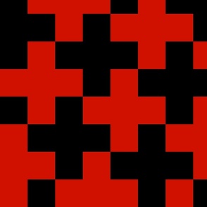 Counterchanged Crosses in Red and Black
