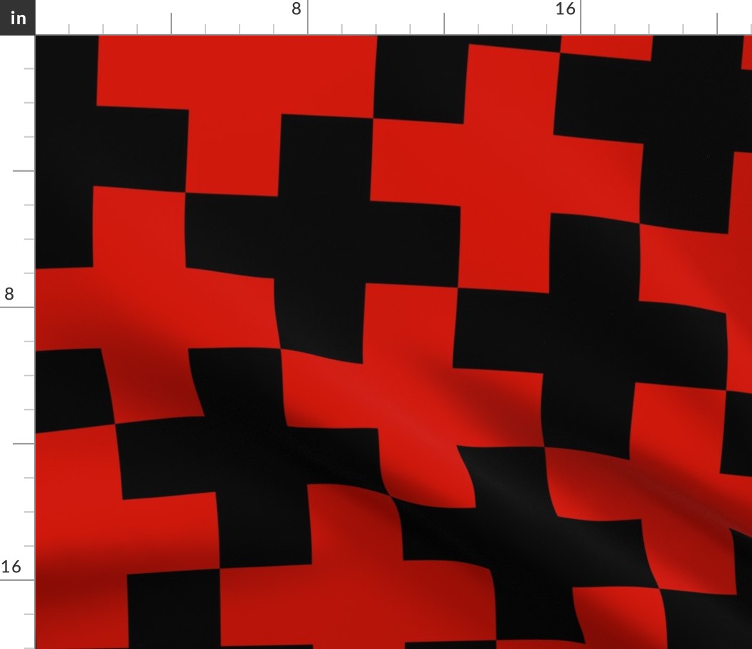 Counterchanged Crosses in Red and Black