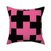 Counterchanged Crosses in Pink and Black