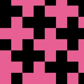 Counterchanged Crosses in Pink and Black