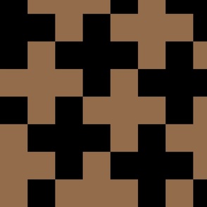 Counterchanged Crosses in Brown and Black