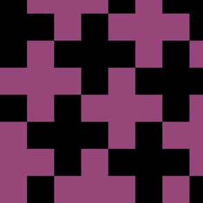 Counterchanged Crosses in Violet Purple and Black