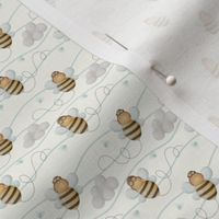 Cute Aviator Bees On Cream - 3 Inch