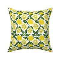 Zesty Lemon Grove - Refreshing Citrus and Leaves Pattern