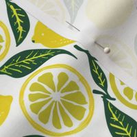 Zesty Lemon Grove - Refreshing Citrus and Leaves Pattern
