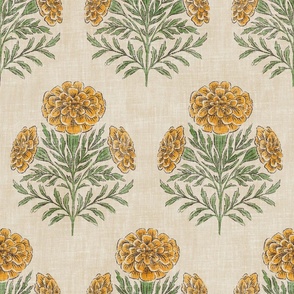 Marigold - extra large - golden yellow and green 