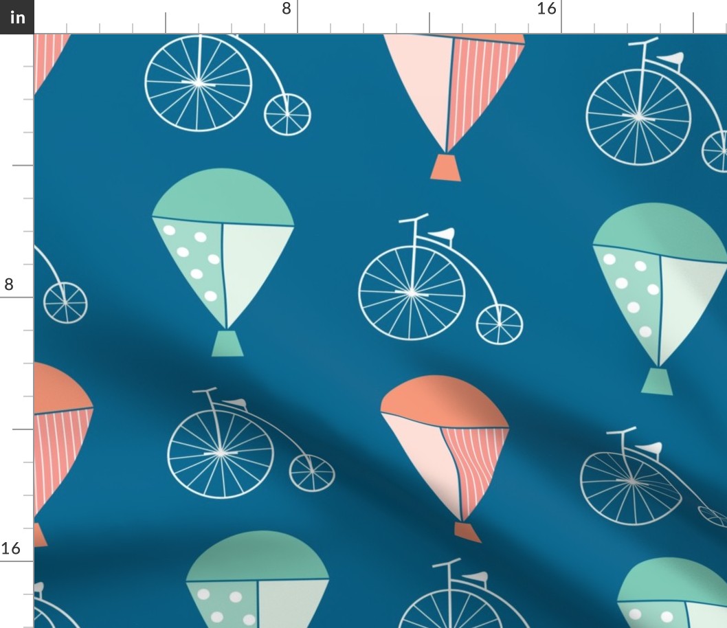 Penny Farthings and Hot Air Balloons - Large Print Size