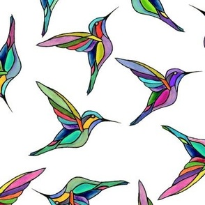 Flying Jewels - Hummingbird Print - Clean Background