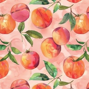Watercolor Peach Fruit of South Carolina