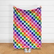 Party Rainbow Diagonal Squares White Background Large Scale