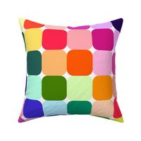 Party Rainbow Diagonal Squares White Background Large Scale