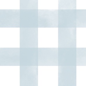 (L) Watercolor Gingham Plaid in Light Blue
