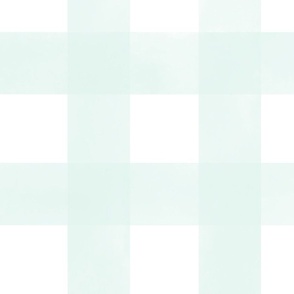 (L) Watercolor Gingham Plaid in Light Teal