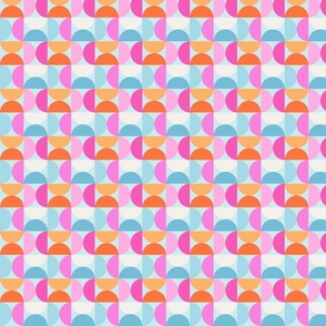 Mid-Century Shapes - Light Blue & Pink Small