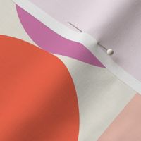 Mid-Century Shapes - Pink & Orange Large