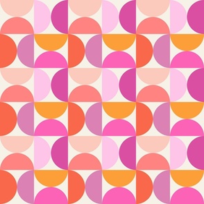Mid-Century Shapes - Pink & Orange Medium
