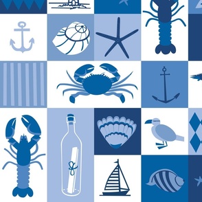 Coastal Lobster Blue Tiles