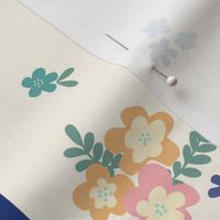 English Flower Meadow Wallpaper Blue