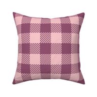 large buffalo plaid / plum pink